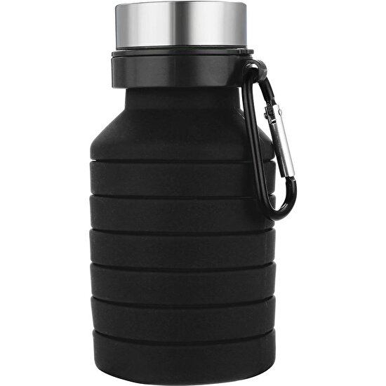 Tcherchi Katlanabilir BPA İçermez Silikon Su Matarası - Siyah (Yurt Dışından)