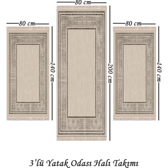 Tulip Dekorasyon Yatak Odası 3�Lü Set Halı 2 Adet 80 x 140 Fiyatı