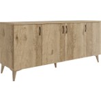 Kzn Home Sigma Çok Amaçlı 4 Kapaklı Konsol Meşe  Tamamı  Mdf