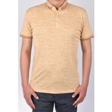 Raymons 1030 Yaka Düğmeli Desenli Tişört /Sarı/L