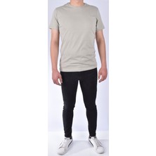 Raymons 1820 Bisiklet Yaka Düz Tişört/Bej/Xxl