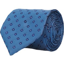 ALTINYILDIZ CLASSICS Erkek Mavi-lacivert-beyaz Desenli Klasik Kravat