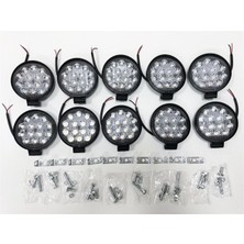 Point 14 LED Yuvarlak 48W Off Road Sis Farı Lambası Projektör 12-24V 10 Adet