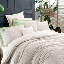 Sarev Supra Bej Fancy Poplin Çift Kişilik Nevresim Takımı