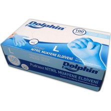 Dolphin Nitril Pudrasız Eldiven Large Mavi 100’lü 20 Paket