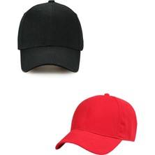 Elif İç Giyim Unisex Ayarlanabilir Spor Basic Kep Şapka 2'li Set