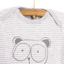 HelloBaby Çizgili Sevimli Hayvan Surat Kısa Kol Body
