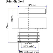 McAlpine Maxi HC47 DN70lik DN100lük atık pis su otomatik hava alma valfi havalık şapkası cihazı - banyoda tuvalette yer süzgeci sifon gider ve duş kanalından kötü lağım ve kanalizasyon kokusu önleyici