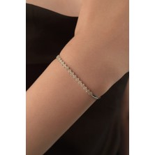 Fiyonk Kuyumculuk 14 Ayar Altın Simetrik Taş Dizisi Bileklik