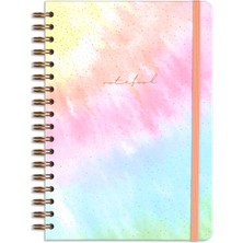 Matt Notebook 17X24 cm Lastikli Spiralli Sert Kapak Not Defteri Çizgili Gökkuşağı