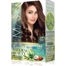 Maxx Deluxe 2 Paket Natural Beauty Amonyaksız Saç Boyası 7 Karamel Kahve