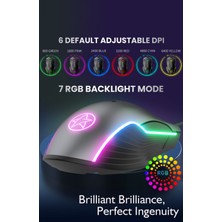 Shuji G901RGB Oyun Faresi Kablolu Programlanabilir Ergonomik USB Fare 6400 Inç Başına Nokta 7 Düğme ve 7 Renk Arkadan Aydınlatmalı Dizüstü Bilgisayar Masaüstü Sağ El (Siyah) (Yurt Dışından)