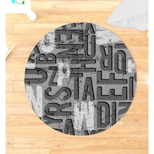 Setay Black Genç Odası Takımı Uyumlu Kaydırmaz Yuvarlak Halı 160X160