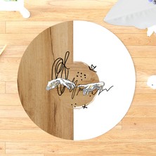 Setay Pallet Genç Odası Takımı Uyumlu Kaydırmaz Yuvarlak Halı 160X160