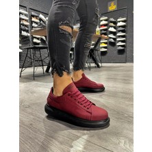 Xon1 Yüksek Taban Günlük Ayakkabı 045 Bordo (Siyah Taban)