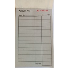 Babur Adisyon Tek Nüsha Numaratörlü 100 Lük 3 Hamur Kağıt Kafe Bar Sipariş Fişi 14,5x8,5 cm 10 Koçan