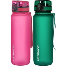 Uzspace 2li Set 800ML -Yeni Ebat-Boy 25 Cm-Tritan Su Matarası Bpa Koku Sızdırma Yok