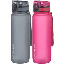 Uzspace 2li Set 800ML -Yeni Ebat-Boy 25 Cm-Tritan Su Matarası Bpa Koku Sızdırma Yok