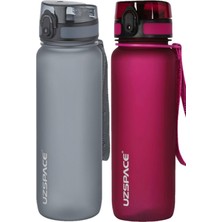 Uzspace 2li Set 800ML -Yeni Ebat-Boy 25 Cm-Tritan Su Matarası Bpa Koku Sızdırma Yok
