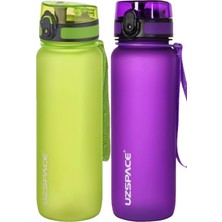 Uzspace 2li Set 800ML -Yeni Ebat-Boy 25 Cm-Tritan Su Matarası Bpa Koku Sızdırma Yok