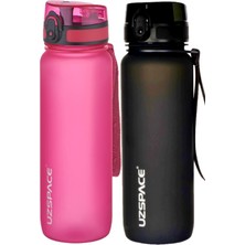 Uzspace 2li Set 800ML -Yeni Ebat-Boy 25 Cm-Tritan Su Matarası Bpa Koku Sızdırma Yok