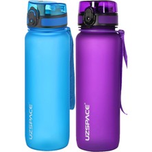 Uzspace 2li Set 800ML -Yeni Ebat-Boy 25 Cm-Tritan Su Matarası Bpa Koku Sızdırma Yok