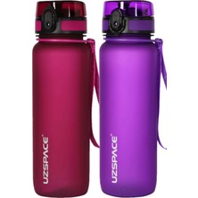 Uzspace 2li Set 800ML -Yeni Ebat-Boy 25 Cm-Tritan Su Matarası Bpa Koku Sızdırma Yok