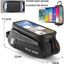 West Biking West Bisiklet Bisiklet Sert Kabuk Ön Işın Çanta Cep Telefonu Dokunmatik Ekran Sele Çantası (Siyah) (Yurt Dışından)