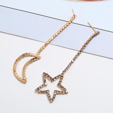 Eleanos Tam Rhinestone Ay Yıldız Dangle Küpe (Yurt Dışından)