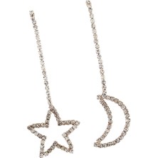 Eleanos Tam Rhinestone Ay Yıldız Dangle Küpe (Yurt Dışından)