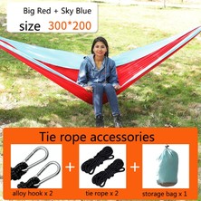 Zsykd Açık Hammock Naylon Paraşüt Bez Seyahat Kamp Salıncak, Stil: 3m x 2m Kırmızı-Gök Mavisi (Yurt Dışından)