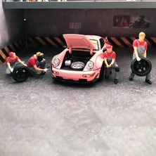 Dynwave Reçine 1/64 Tiny Insanlar Kum Masa Dekorasyon Araba Modeli Figürinler Dekorasyon Kırmızı B (Yurt Dışından)