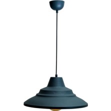 Dylight Retro Antrasit Metal Dekoratif Tekli Kafe Mutfak Aydınlatma Avize 45 cm