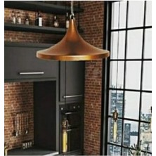 Dylight Sara Retro Metal Dekoratif Bakır  Modern Rustik Sarkıt Avize Çap:36 cm