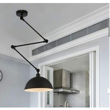 Dylight Retro Metal Dekoratif Mafsallı Akrobatik Siyah  Avize