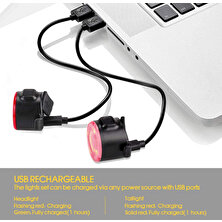 Chronus LED Bisiklet Işıkları Ön ve Arka Usb, Yolculuk/yol Bisiklete Binme İçin Su Geçirmez Güvenlik Aydınlatması - Kolay Montaj ve Çıkarma/6 Mod (Siyah) (Yurt Dışından)