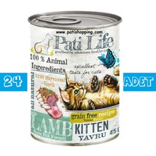 Pati Life 24’lü Konserve Yavru Kedi Maması Kuzu Etli Adet Mama 415 gr 24 - 600-02-209