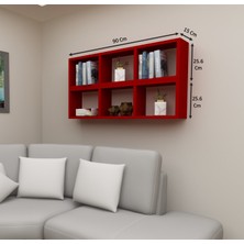 Dekormer Design Kitaplık Yan Duvar Rafı Ikili Takım