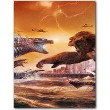 Cakatablo Ahşap Tablo Godzilla Kong Kral Kong Görsel (25X35 cm Boyut)