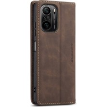 Lnobern Xiaomi Redmi K40 Pro ile Uyumlu Retro Cüzdan Cep Telefonu Ayaklıklı Kılıfı (Yurt Dışından)