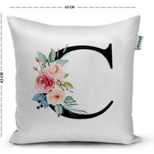 Sakallı Home Sakallı Kırlent Harfli Dekoratif Kırlent Kılıfı