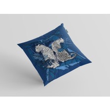 Sakallı Home Leopar Etnik Desen  3D Digital Baskılı  Dekoratif Kırlent Kılıfı
