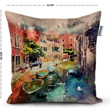 Sakallı Home 3D Digital Baskılı Dekoratif Kırlent Kılıfı