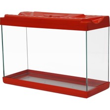Girist Pet LED Işıklı Renkli Büyük Boy Akvaryum 50 cm Kırmızı