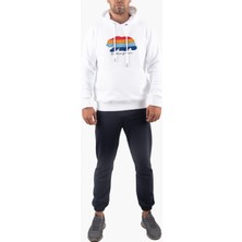 Rıch Beyaz Süzene Nakış Detay Kapüşonlu Sweatshirt