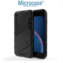 Microcase iPhone Se 2022 Matrix Serisi Armor Standlı Perfect Koruma Kılıf -Siyah