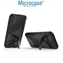 Microcase iPhone Se 2022 Matrix Serisi Armor Standlı Perfect Koruma Kılıf -Siyah