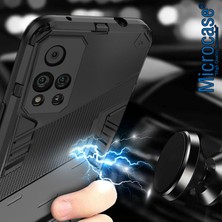 Microcase iPhone Se 2022 Matrix Serisi Armor Standlı Perfect Koruma Kılıf -Siyah