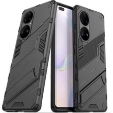 Microcase Huawei P50 Pro Matrix Serisi Armor Standlı Perfect Koruma Kılıf -Siyah