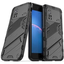 Microcase Xiaomi Poco X4 Pro 5g Matrix Serisi Armor Standlı Perfect Koruma Kılıf -Siyah